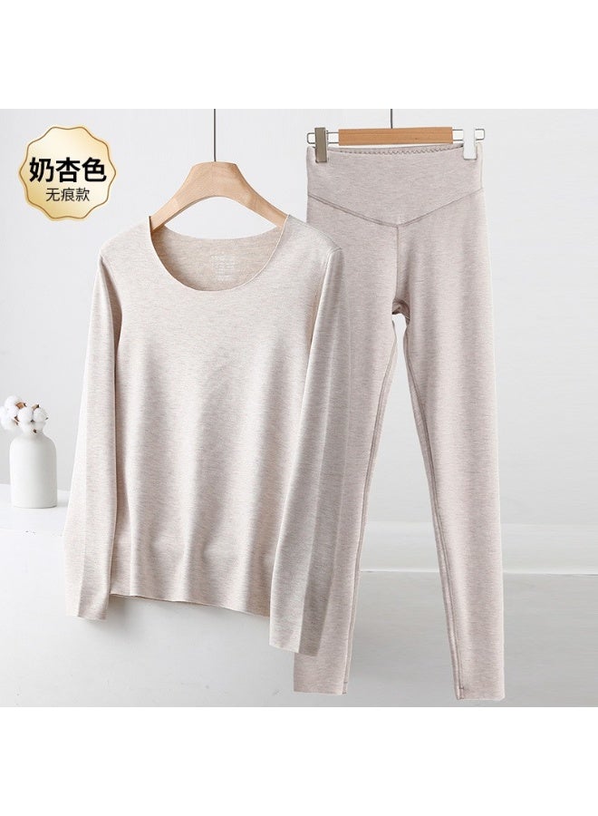 NIBEMINENT Women Winter Thermal Underwear Long Sleeve Bottoming Top Seamless Thick Double Layer Warm Lingerie Woman 2 Pcs Set Sleepwear - Image 1