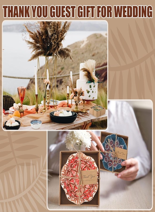 Yoande 12 Pcs Rustic Wedding Favor Small Ceramic Bowl Bohemia Style Bowl for Dipping Mexican Pottery Dishes Wedding Souvenirs Decoration for Bridal Shower Guest Gifts Wedding Party Favors, 3.3 Inches - Image 5
