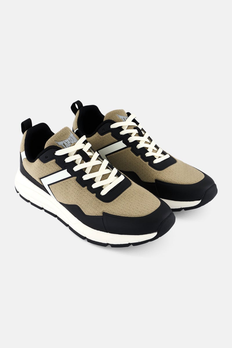 TapouT Men Brand Logo Lace Up Shoes, Light Olive  - Image 1