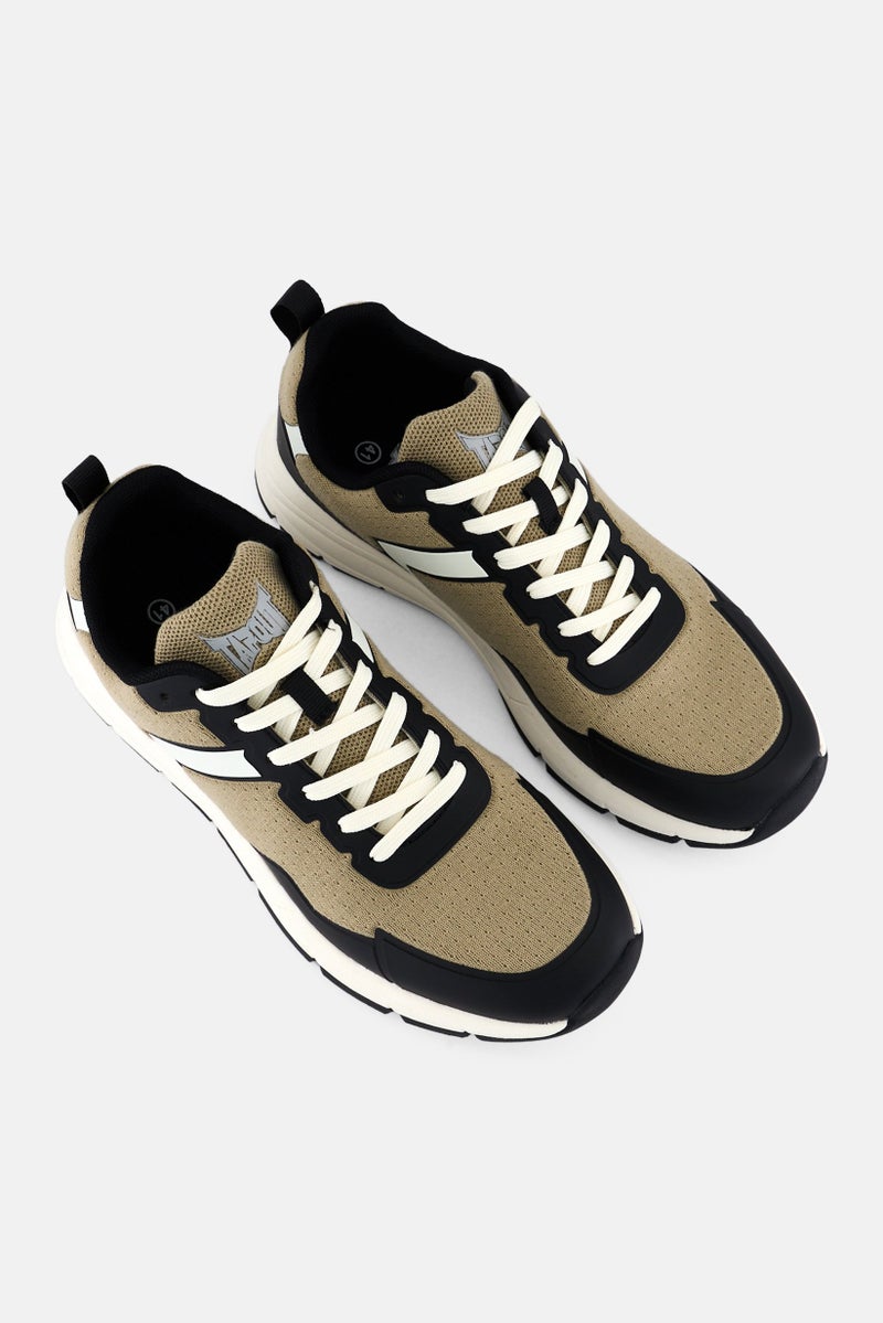 TapouT Men Brand Logo Lace Up Shoes, Light Olive  - Image 4