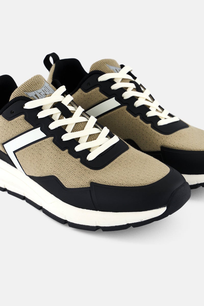 TapouT Men Brand Logo Lace Up Shoes, Light Olive  - Image 3