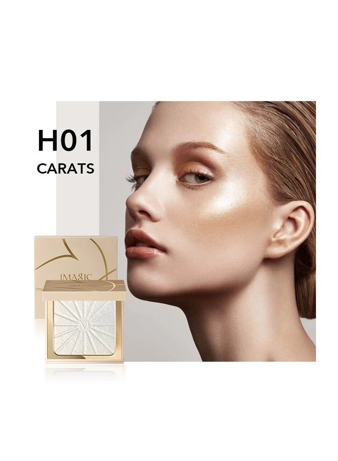 إيماجيك لوحة أحمر الخدود والهايلايتر اللامعة من IMAGIC | تضفي إشراقة طبيعية على البشرة | توهج قابل للبناء والدمج لجميع ألوان البشرة (H01 CARATS) - Image 1