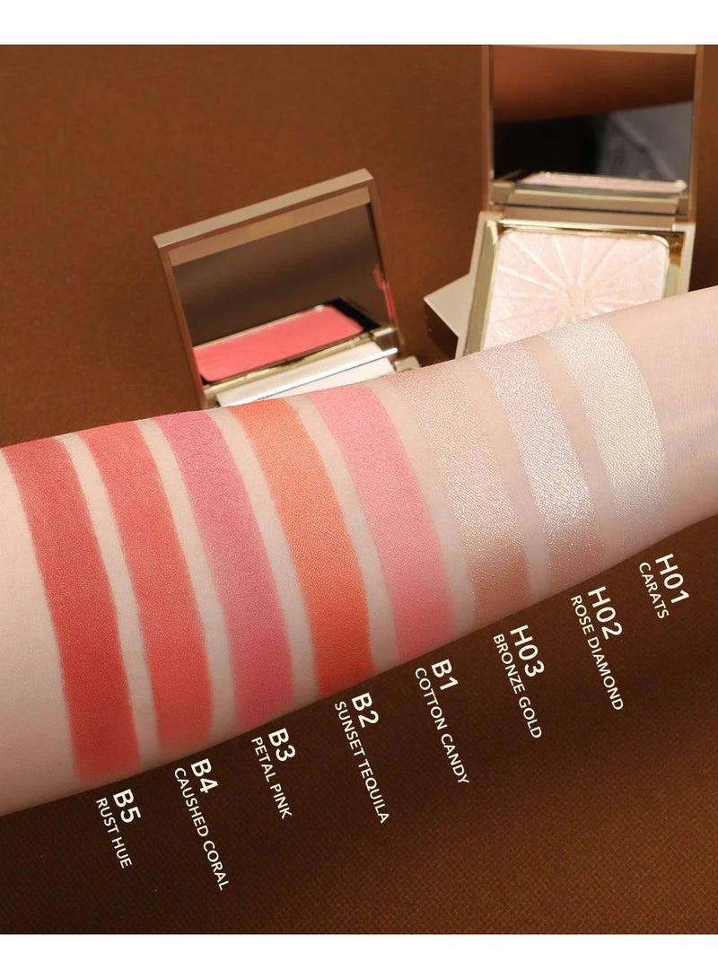 إيماجيك لوحة أحمر الخدود والهايلايتر اللامعة من IMAGIC | تضفي إشراقة طبيعية على البشرة | توهج قابل للبناء والدمج لجميع ألوان البشرة (H01 CARATS) - Image 2