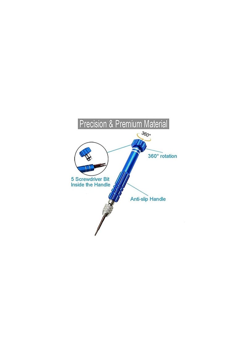 Excefore - Precision Screwdriver Set, 5-in-1 Multifunctional Micro Screw Driver(torxT5/T6,+1.5,-2.0,star0.8) & 3-in-1 Mini Keychain for Watch,Phone, Eyeglasses, Electronics Repair - Image 1