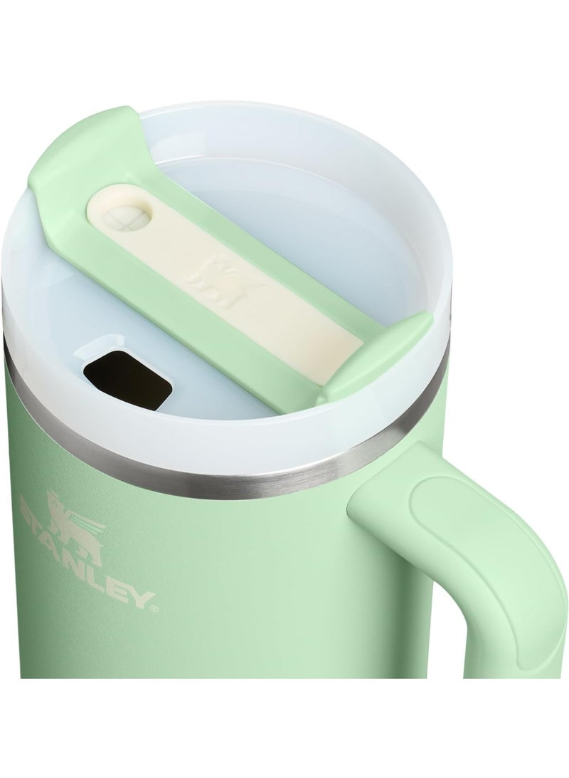 Stanley cup 40 oz Thermal Mug with Straw and Handle, 1200 ml Coffee Mug To Go, Double-Walled Stainless Steel Vacuum Insulated Mug with Lid, Portable Car Mug for Hot and Cold Drinks (Mint green) - Image 2
