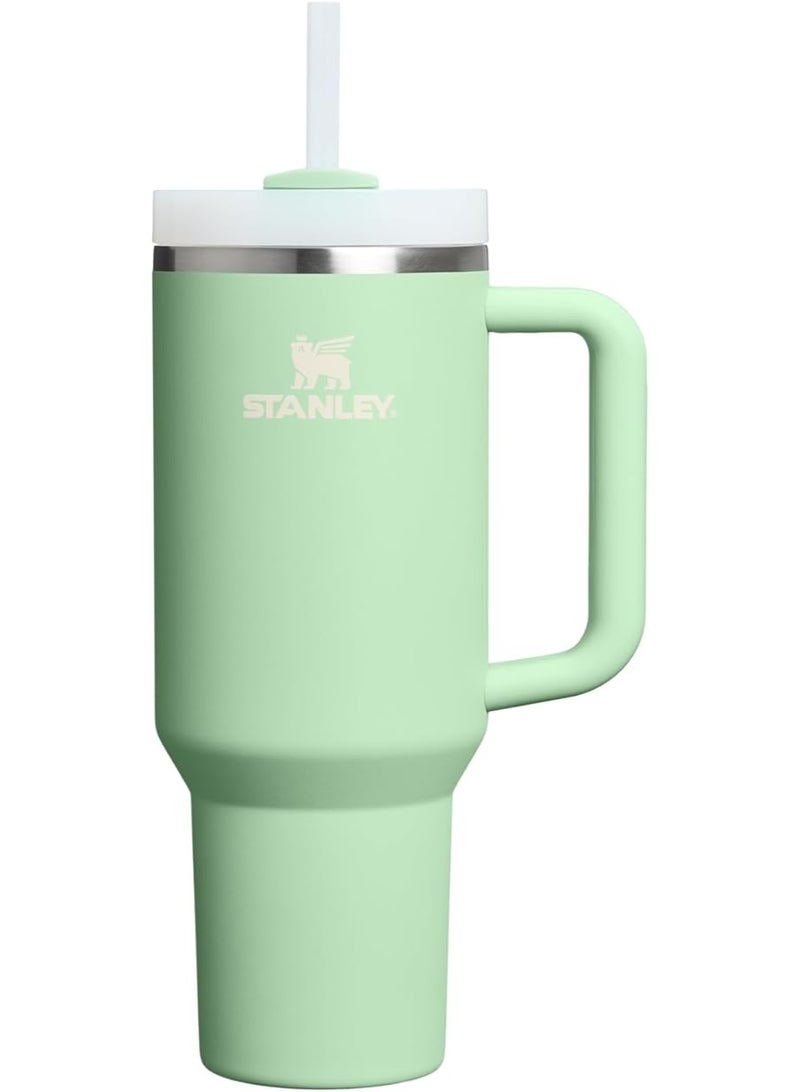Stanley cup 40 oz Thermal Mug with Straw and Handle, 1200 ml Coffee Mug To Go, Double-Walled Stainless Steel Vacuum Insulated Mug with Lid, Portable Car Mug for Hot and Cold Drinks (Mint green) - Image 1