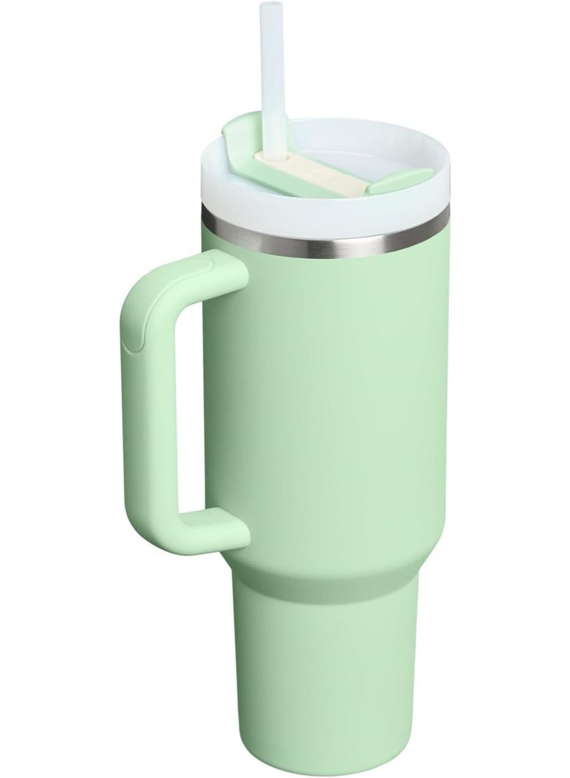 Stanley cup 40 oz Thermal Mug with Straw and Handle, 1200 ml Coffee Mug To Go, Double-Walled Stainless Steel Vacuum Insulated Mug with Lid, Portable Car Mug for Hot and Cold Drinks (Mint green) - Image 3
