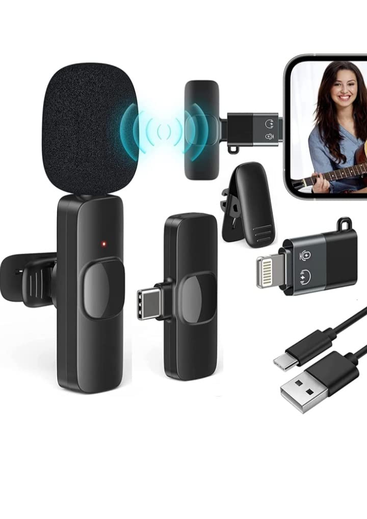 Careflection K8 Wireless Microphone, Digital Mini Portable Recording Clip Omnidirectional Microphone (Black) - Image 5
