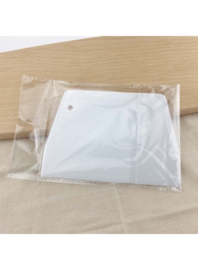 In Stock 13.5cm Small Size Trapezoidal Scraper Cream Dough Plastic Noodle Cutter Cake Rice Bowel Hard Baking Tools-Color:White Op Bag 13.5*9.5cm - Image 4