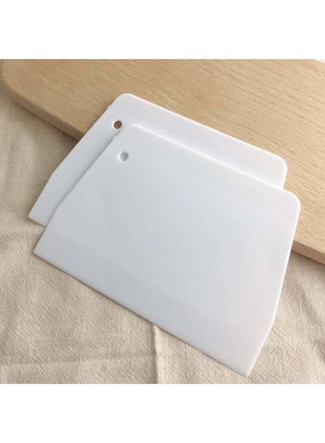 In Stock 13.5cm Small Size Trapezoidal Scraper Cream Dough Plastic Noodle Cutter Cake Rice Bowel Hard Baking Tools-Color:White Op Bag 13.5*9.5cm - Image 2