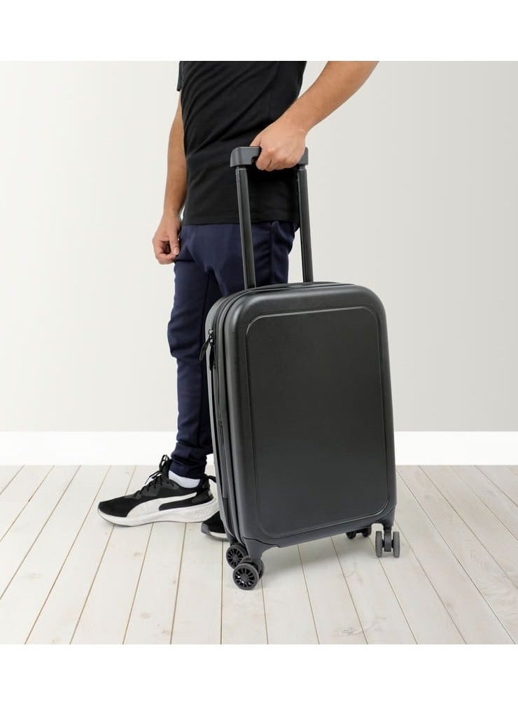 SANTHOME Foldable Cabin Trolley Bag by Santhome Hard case cabin bags for air travel Waterproof cabin luggage trolley bag small with TSA lock and spin wheels Matt Black - Image 2