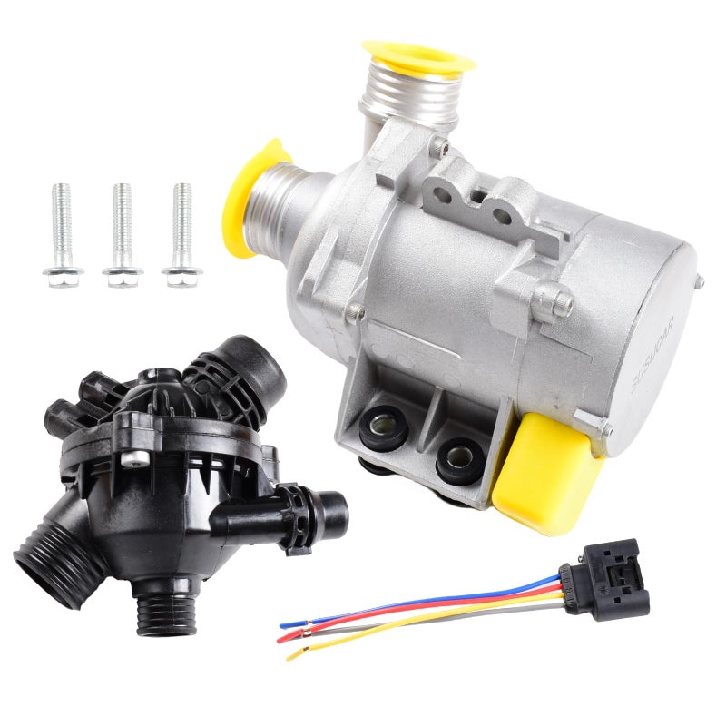DOFOCH 11517563183 11517586925 Electric Engine Water Pump and Thermostat wBolt Compatible with BMW X3 Z4 X5 E90 328i 323i 128i 528i OE 11517586924 11517546994 11517521584