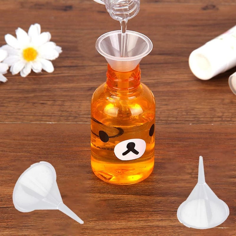 IoF Mini Clear Polyethylene Funnel Kit - 10 Pcs Narrow Neck Funnels for Perfume, Water Bottle, Powder, Capsule, Oils, Kitchen, Lab & More - Image 2