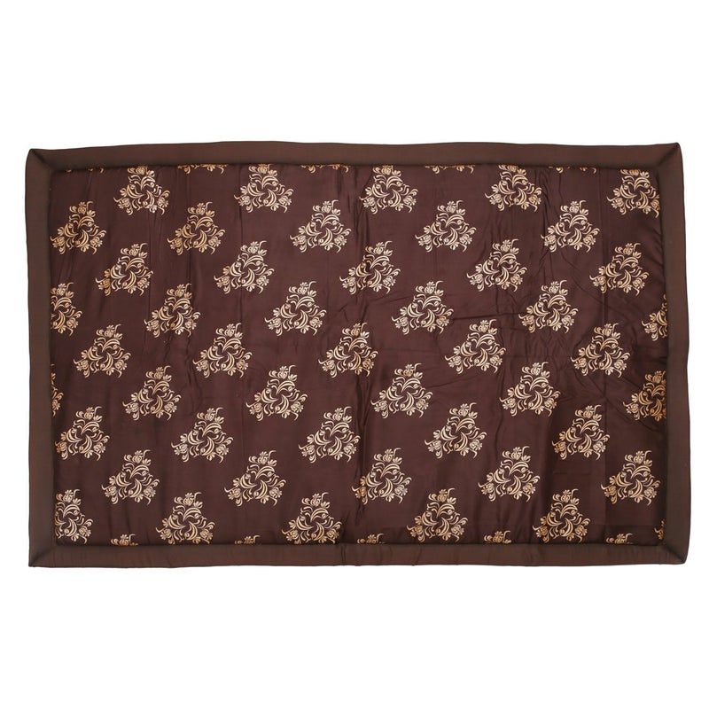 Generic Future Lifestyle Foldable Cushion Mat Korai River Grass 4 X 6 ft Fabric Brown Butter Satin with 18 MM Soft Foam Portable and Comfort Sleep - Image 4