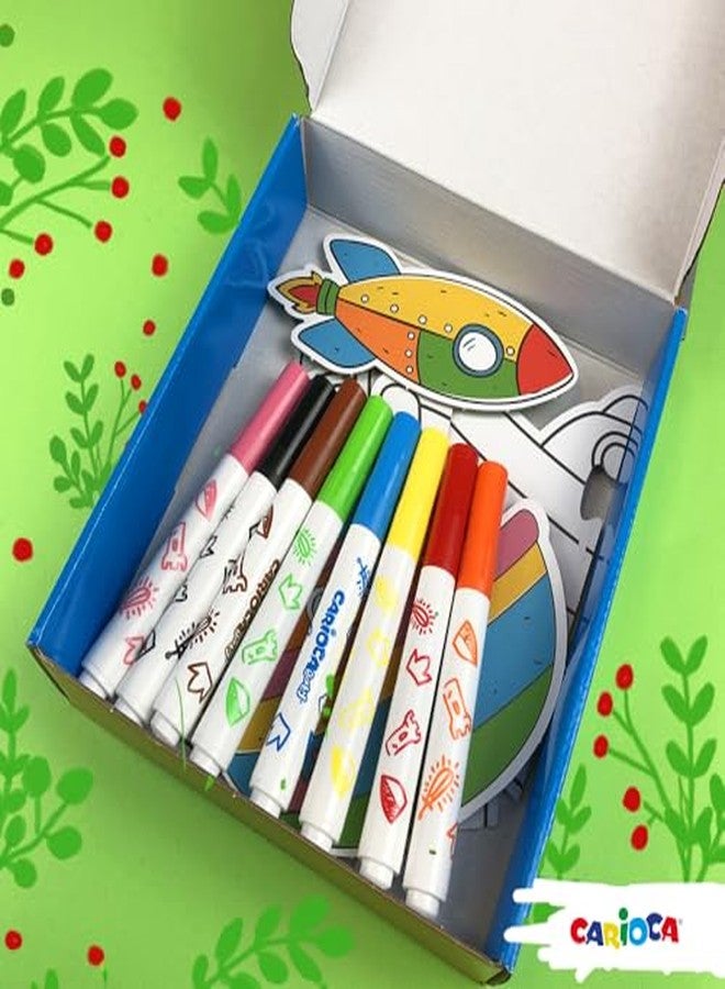 CARIOCA Baby Markers for Toddlers 2+, 6-Pack, Super Washable Round Tip, Dermatologically Tested, Safe and Non-Toxic, Assorted Colors, School Supplies, Perfect for Early Creativity - Image 5