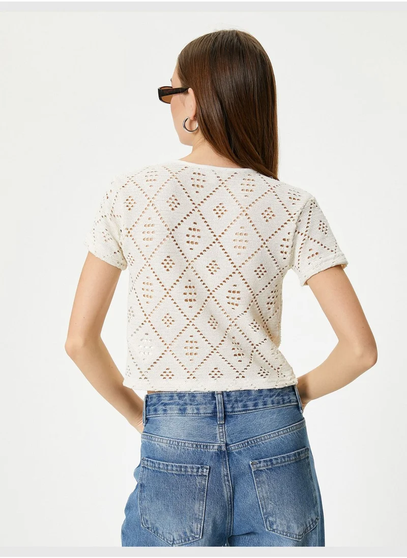 KOTON Crocheted T-Shirt