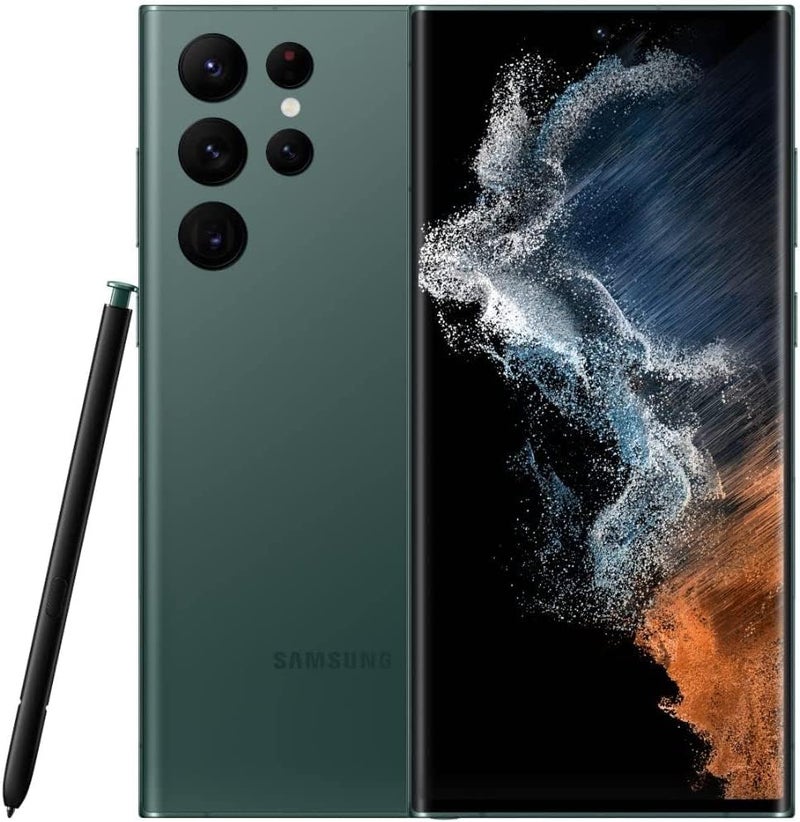 ABUSVEX Original Galaxy S22 Ultra Back Glass Replacement All Carriers with Pre-Installed Camera Frame Adhesive and Repair Tool (Green) - Image 1