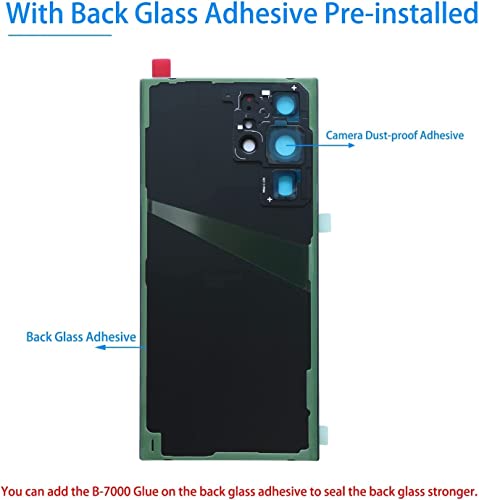 ABUSVEX Original Galaxy S22 Ultra Back Glass Replacement All Carriers with Pre-Installed Camera Frame Adhesive and Repair Tool (Green) - Image 3