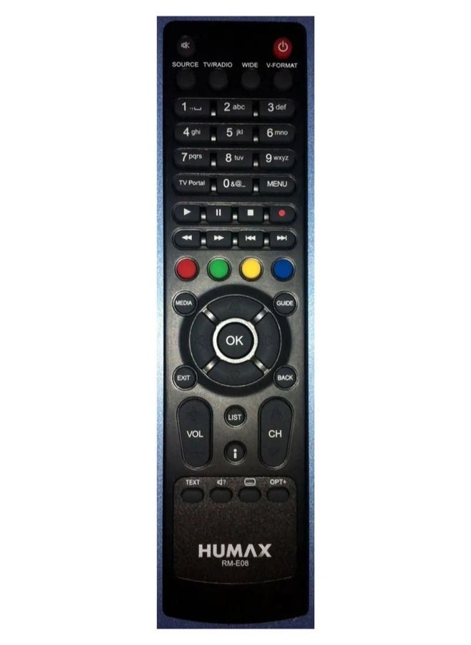 Humax TV Receiver Remote Control Black 