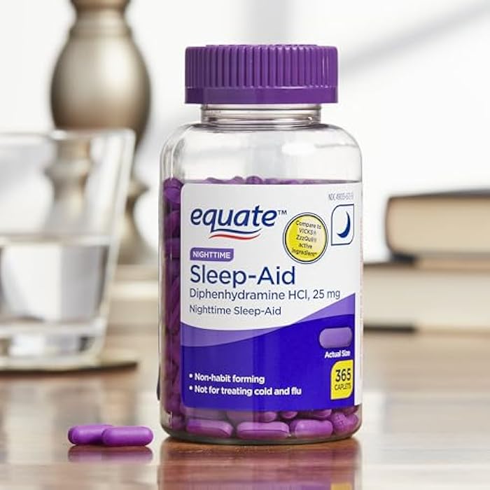 Diphenhydramine Hydrochloride 25mg Caplets for Nighttime Sleep Support - 365 Count - Image 3