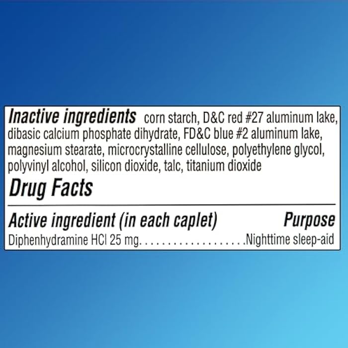 Diphenhydramine Hydrochloride 25mg Caplets for Nighttime Sleep Support - 365 Count - Image 4