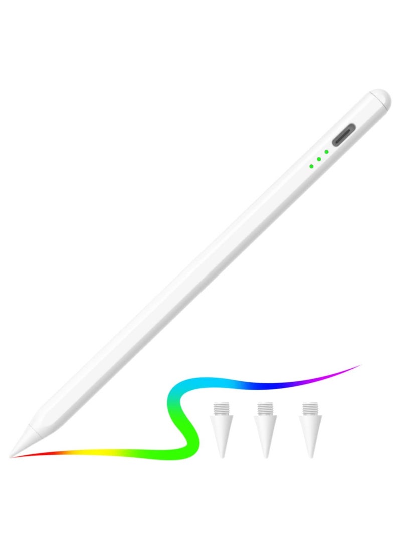 FARROBIZZ Stylus Pen for Apple Ipad Pencil - Ipad Pen for iPad 10th 9th Generation Palm Rejection with Apple Pen 2018-2024 Ipad 9th 8th 6th 7th Gen Mini 6th 5th Ipad Air 3/4/5 Gen iPad Pro 11-12.9 inch White  - Image 1