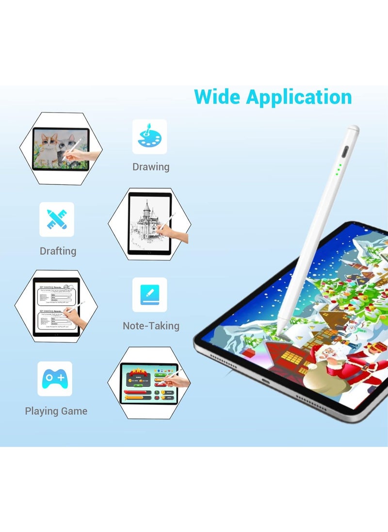 FARROBIZZ Stylus Pen for Apple Ipad Pencil - Ipad Pen for iPad 10th 9th Generation Palm Rejection with Apple Pen 2018-2024 Ipad 9th 8th 6th 7th Gen Mini 6th 5th Ipad Air 3/4/5 Gen iPad Pro 11-12.9 inch White  - Image 4