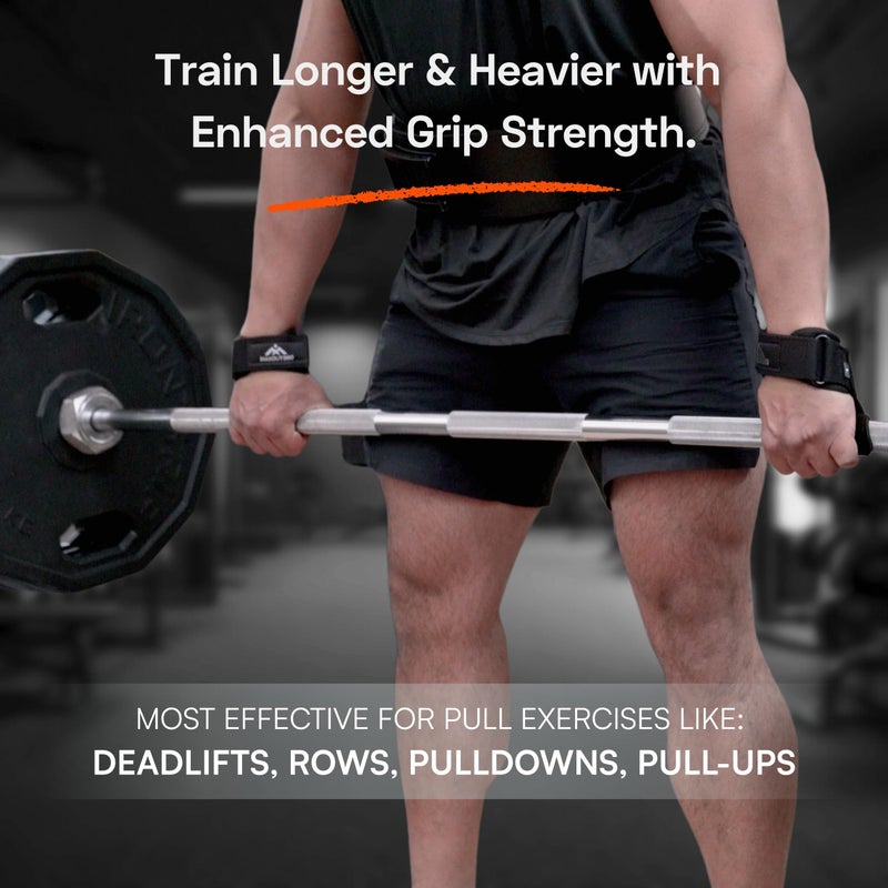 MaxOut360 Lifting Grips for Weight Lifting, Powerlifting & Weightlifting Grips with Enhanced Grip, Double Layer Leather Gym Grips for Deadlifts & Back Workouts, Black - Image 5