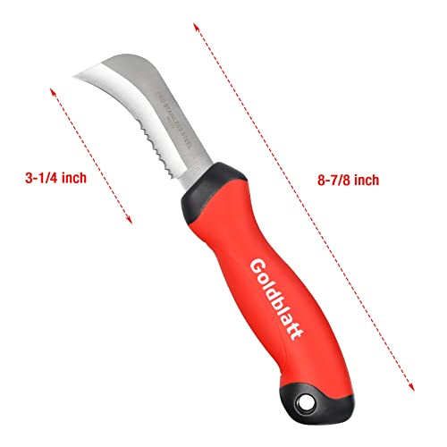 Goldblatt Stainless Steel Roofing & Flooring Knife - Linoleum Cutter with Soft-Grip Handle, Hook Knife for Cutting Carpet, Cable Skinning, Wallpaper, Turf - Image 5