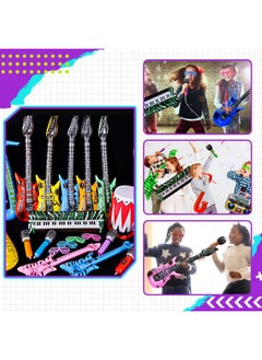 Max Fun Inflatable Rock Star Toy Set, 48Pcs Inflatable Party Props For Kids 80S 90S Party Decorations Inflatable Guitars Inflate Rock Band Assortment Party Favors (Random Color)  - Image 5