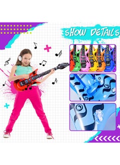 Max Fun Inflatable Rock Star Toy Set, 48Pcs Inflatable Party Props For Kids 80S 90S Party Decorations Inflatable Guitars Inflate Rock Band Assortment Party Favors (Random Color)  - Image 3