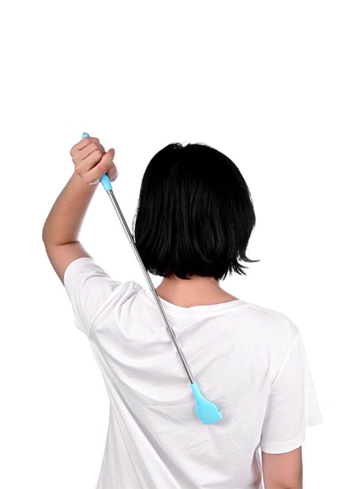 Loquat 2pcs Portable Extendable Metal Back Scratchers for Itching with Cat Claw Design in Pink and Blue Colors - Image 2