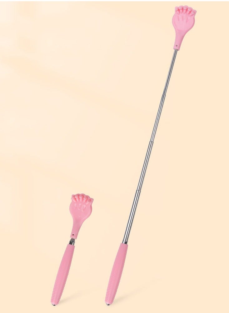 Loquat 2pcs Portable Extendable Metal Back Scratchers for Itching with Cat Claw Design in Pink and Blue Colors - Image 3