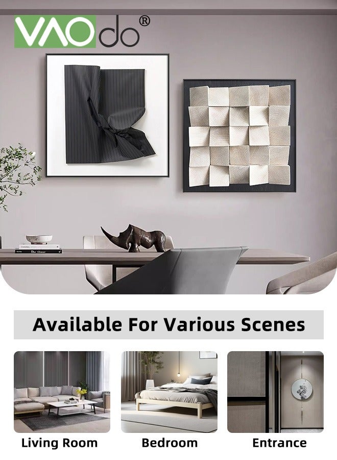 2PCS Canvas Wall Artwith Bracket and Expansion Screws Wall Decor Paintings Modern Framed Canvas Art Prints Ready to Hang Inspirational Abstract Home Decorations for Living Room Office Bathroom Black and White