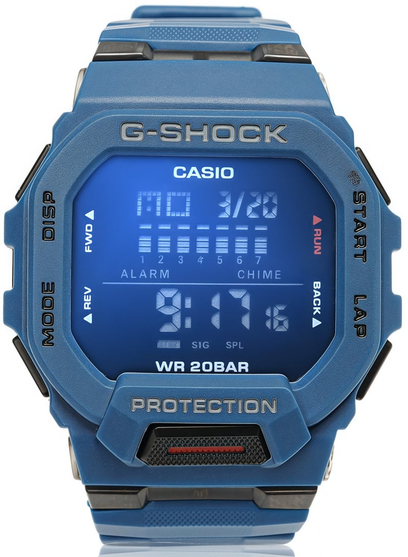 كاسيو ساعة كاسيو للرجال G-Shock الرياضية الرقمية بمطاط أزرق - Image 2