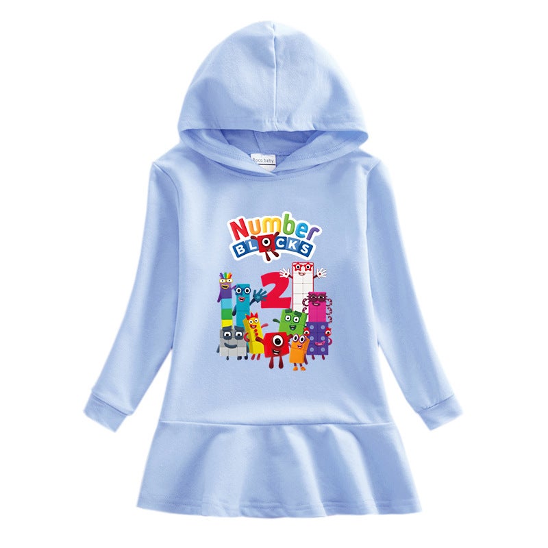 2023 New Children'S Hooded Sweater Dress Cartoon Girl Baby Casual Western Style Skirt For Women - Image 2