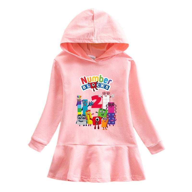 2023 New Children'S Hooded Sweater Dress Cartoon Girl Baby Casual Western Style Skirt For Women - Image 5