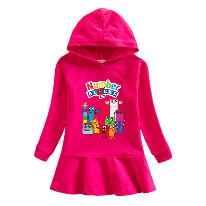 2023 New Children'S Hooded Sweater Dress Cartoon Girl Baby Casual Western Style Skirt For Women - Image 4