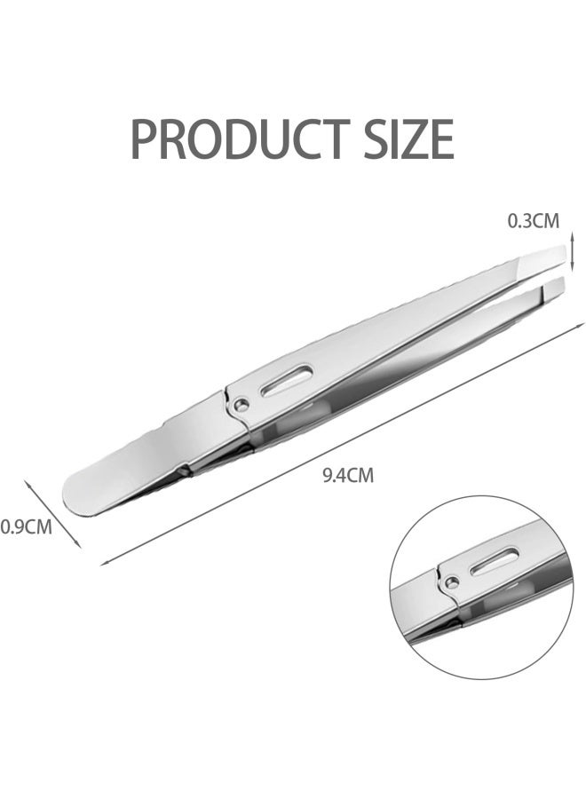 2 قطعة ملقط حواجب، ملقط إزالة الشعر المائل من الفولاذ المقاوم للصدأ، أداة العناية الشخصية للشعر والحواجب والمناطق الأخرى في الوجه - Image 2