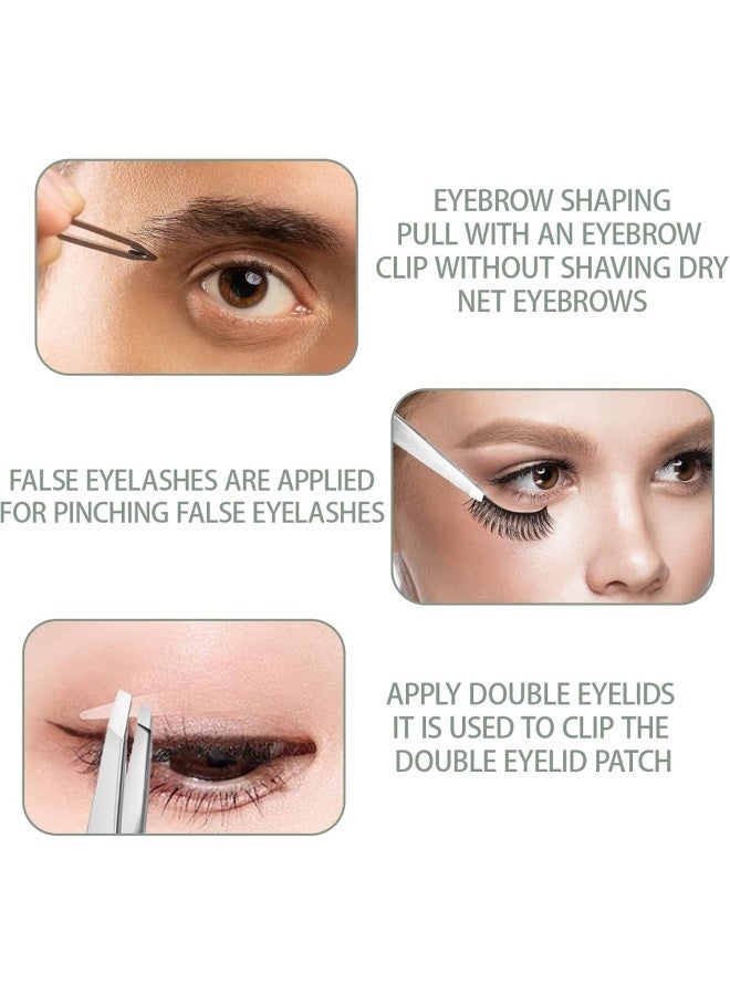 2 قطعة ملقط حواجب، ملقط إزالة الشعر المائل من الفولاذ المقاوم للصدأ، أداة العناية الشخصية للشعر والحواجب والمناطق الأخرى في الوجه - Image 3
