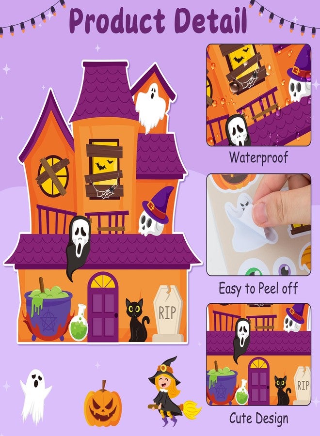 CY2SIDE Halloween Haunted House Scene Sticker - 12 Set Halloween Ghost Sticker Art Craft for Kids School Rewards, Make a Haunted House Scene Game for Classroom Activities, Trick or Treat Party Favors - Image 3