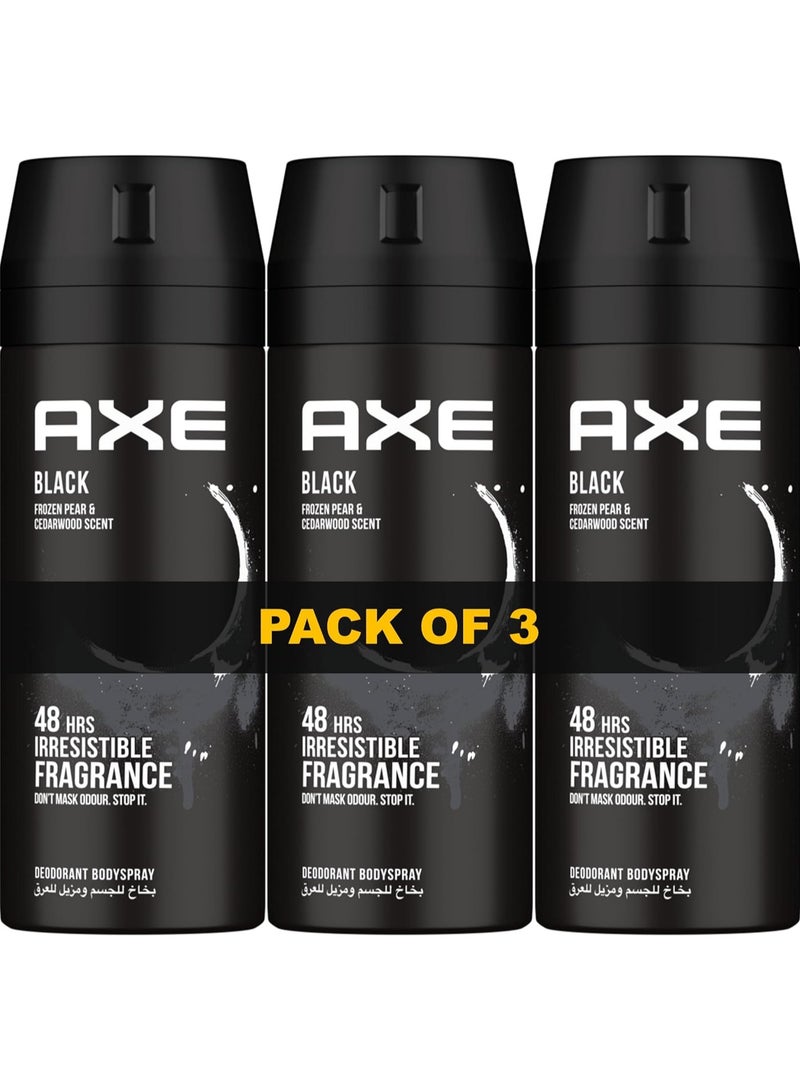 أكس مزيل عرق بخاخ للجسم فريش بلاك 3 × 150 مل - Image 1