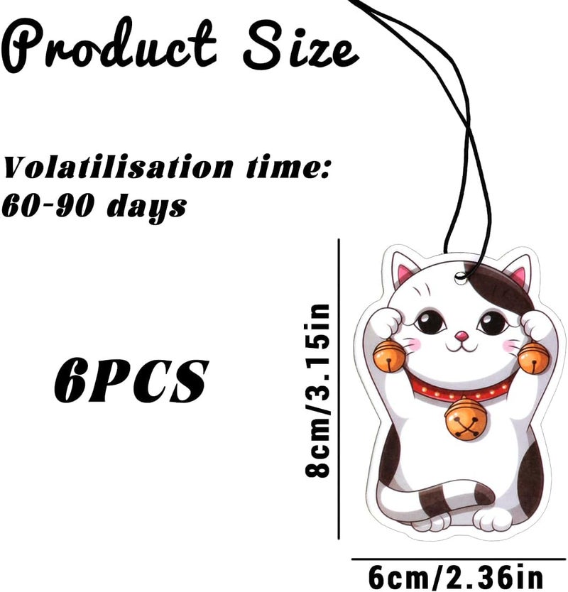 Thyonta 6 Pcs Cute Kawaii Car Air Fresheners - Adorable Cat Designs for Women - Image 2