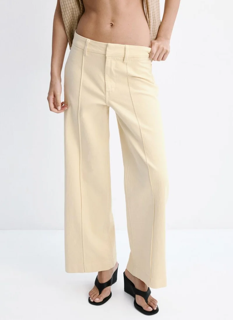 مانجو High-Waisted Wideleg Jeans