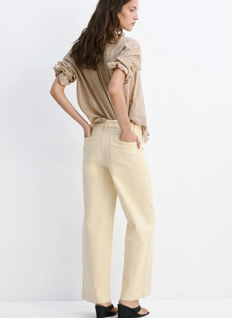 مانجو High-Waisted Wideleg Jeans