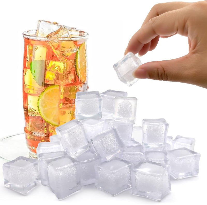 Zalaxt Fake Ice Cube, 45 pcs 25x21 mm Faux ice with Bubble, Acrylic Ice Rocks, Acrylic Vase Fillers for Centerpieces Photography Props - Image 1
