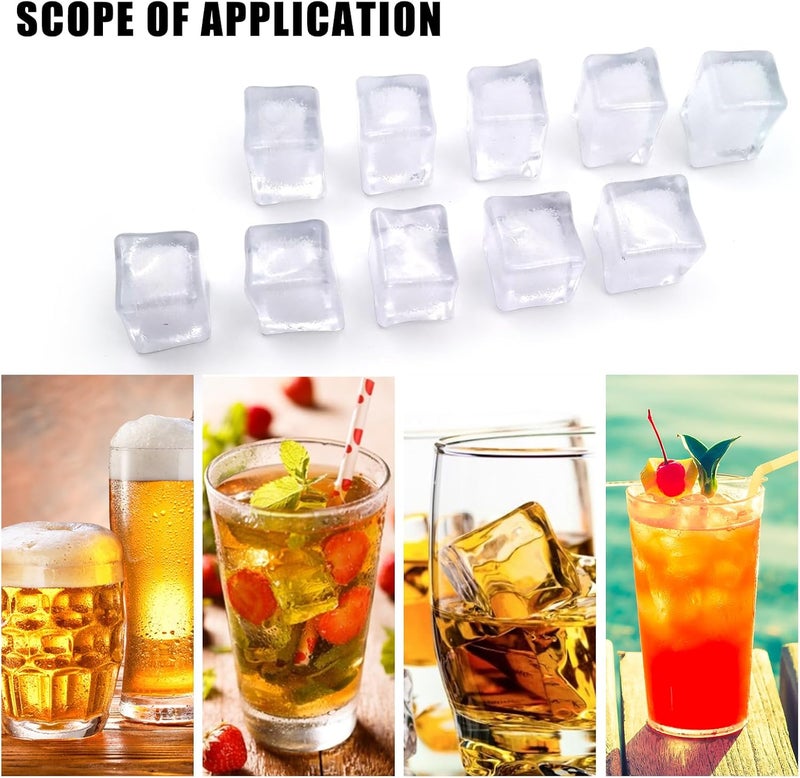 Zalaxt Fake Ice Cube, 45 pcs 25x21 mm Faux ice with Bubble, Acrylic Ice Rocks, Acrylic Vase Fillers for Centerpieces Photography Props - Image 5