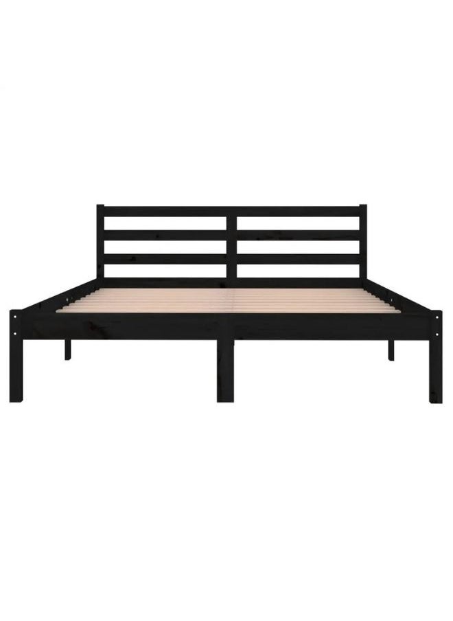 vidaxl vidaXL Day Bed Solid Wood Pine 140x200 cm Double Black  - Image 2
