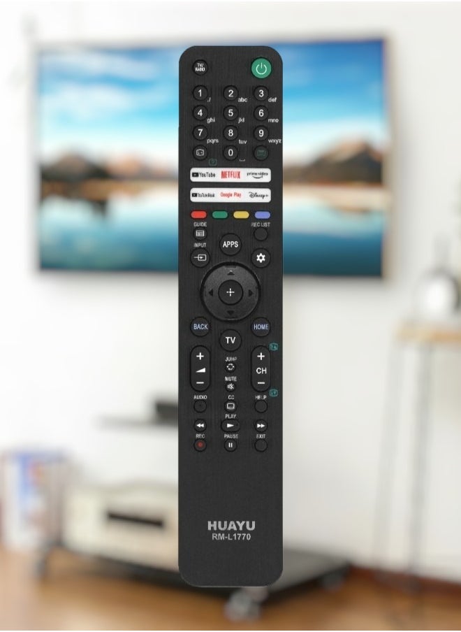 Huayu - Replacement Sony TV Remote Control For Sony Android LCD/LED TVs Fit for All Sony Smart TV LCD/LED Models Universal Remote For Sony TV With Disney+ Prime video Netflix YouTube Buttons - Image 1