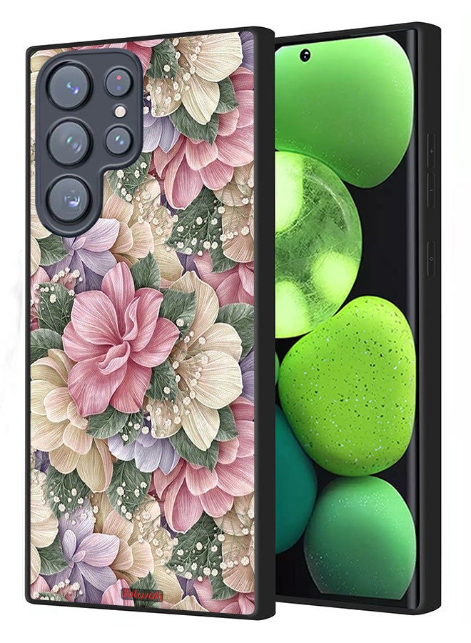 Tolwak غطاء حماية لهاتف سامسونج جالاكسي S23 ألترا 5G بتصميم زهور HD - Image 1